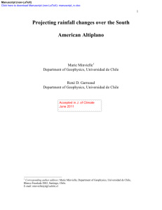 Projecting rainfall changes over the South American Altiplano