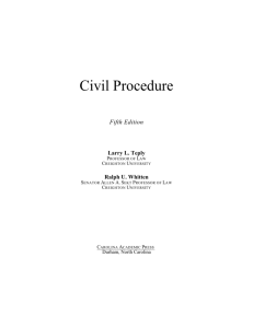 Civil Procedure - Carolina Academic Press
