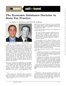 The Economic Substance Doctrine in State Tax