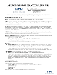 guidelines for an actor's resume