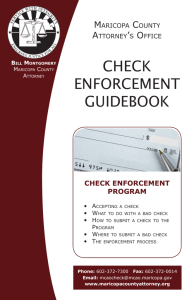 check enforcement guidebook - Maricopa County Attorney's Office