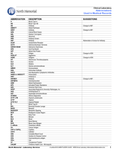 Abbreviations Used in Medical Records