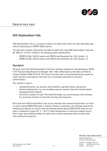 Material data sheet EOS StainlessSteel 316L
