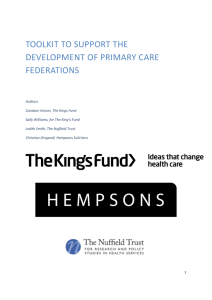 toolkit to support the development of primary care federations