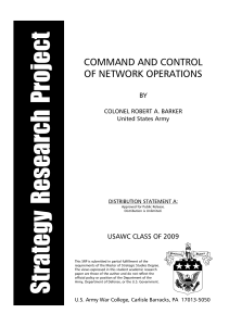 COMMAND AND CONTROL OF NETWORK OPERATIONS