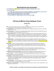 US Army & Marine Corps Database Terms