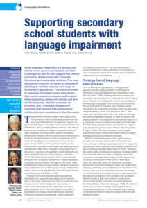 Supporting secondary school students with language impairment