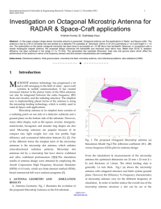 Investigation on Octagonal Microstrip Antenna for RADAR & Space