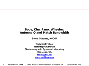 Bode, Chu, Fano, Wheeler: Antenna Q and Match Bandwidth