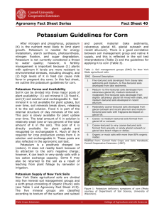 Potassium Guidelines for Corn - Cornell University Nutrient