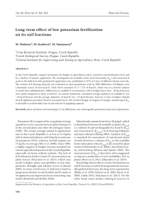 Long-term effect of low potassium fertilization on its soil fractions