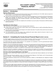 County Annual Financial Report - PA Department of Community