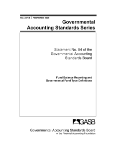 Fund Balance Reporting and Governmental Fund Type