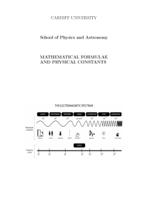 formula book - School of Physics and Astronomy