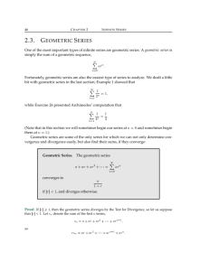 2.3. GEOMETRIC SERIES