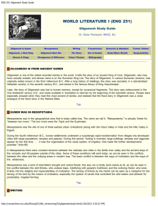 ENG 251 Gilgamesh Study Guide