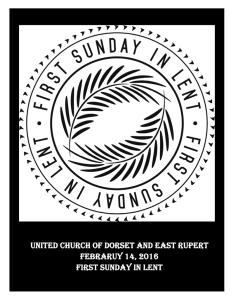 Bulletin 2-14-2016 - United Church of Dorset and East Rupert