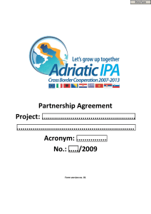 Partnership Agreement Project: .............................................. ..........