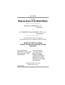 NO. 08-22 HUGH M. CAPERTON, et al., Petitioners, v. A.T. MASSEY