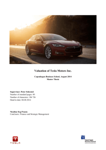 Valuation of Tesla Motors Inc. - StudentTheses@CBS