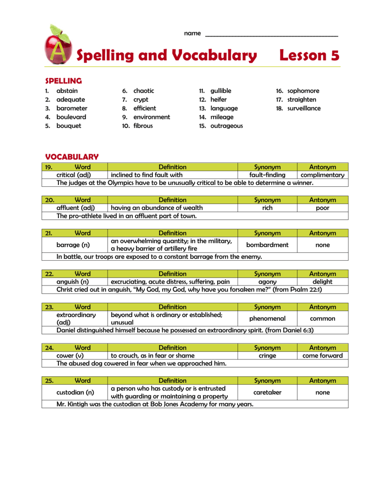 Lesson 5 Bja English 7