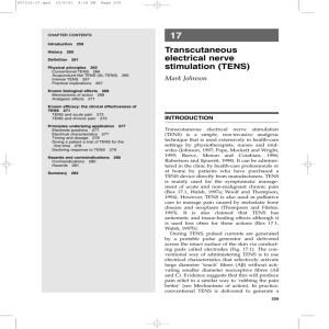 17 Transcutaneous electrical nerve stimulation (TENS)