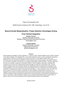 Beyond Double Marginalization: Project Selection Advantages