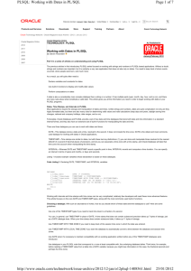 Page 1 of 7 PLSQL: Wor ing with Dates in PL/SQL 25/01/2012 http