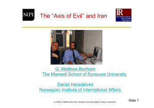 "The Axis of Evil and Iran"