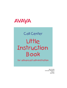 Avaya Call Center Little Instruction Book for