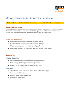 frica: Economics and Change: A Teacher's Guide