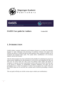 OASES User guide for Authors - Wageningen Academic Publishers