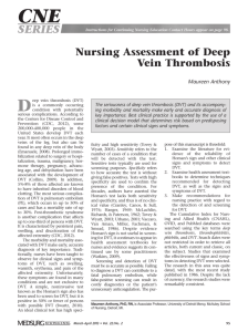 Nursing Assessment Of Deep Vein Thrombosis