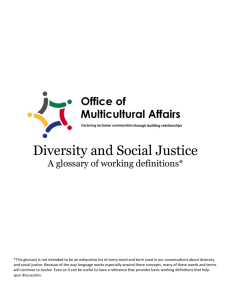 Diversity and Social Justice: A Glossary of Terms