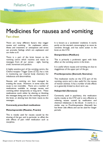 About Medicines for nausea and vomiting