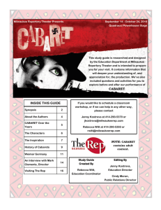 cabaret. inside this guide - Milwaukee Repertory Theater