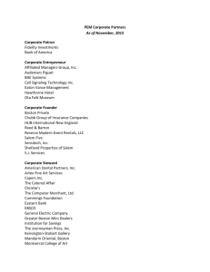 PEM Corporate Partners As of November, 2015 Corporate Patron