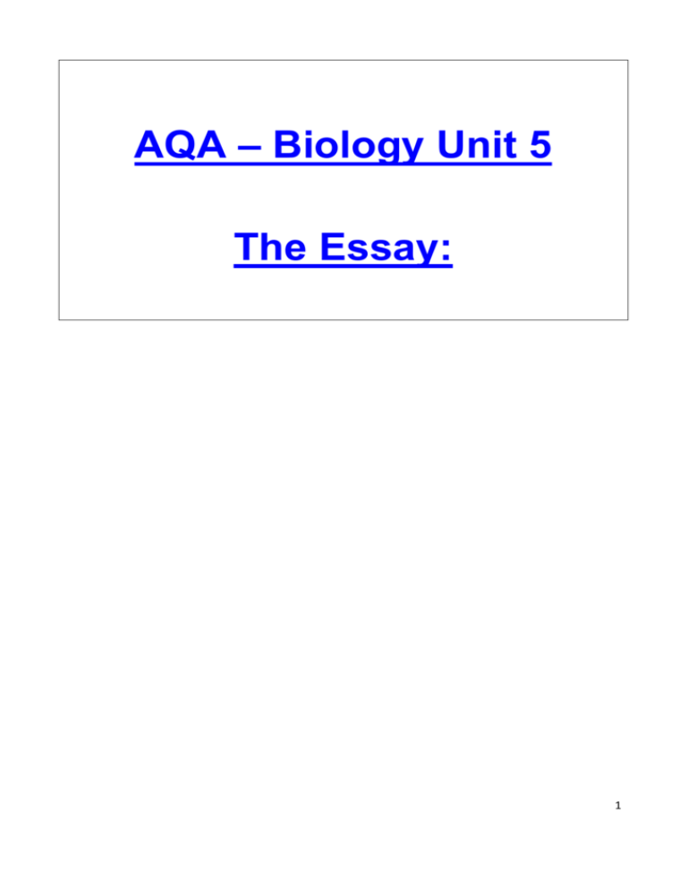 aqa biology essay plans
