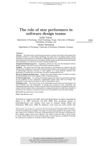 The role of star performers in software design teams