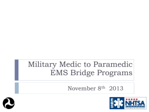 Military Medic to Paramedic EMS Bridge Programs