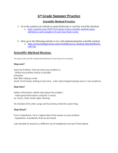 6th Grade Summer Practice Scientific Method Review: