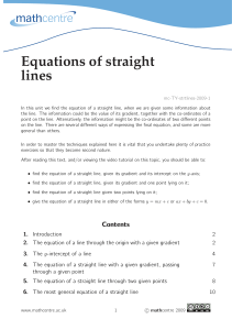 Equations of straight lines