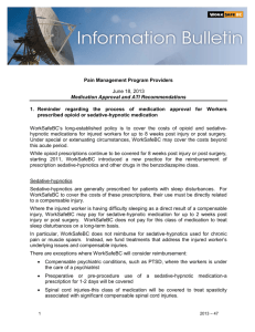 Information Bulletin - Pain Management Program