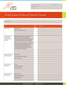 Skills Lab #3 Closed Drainage System ATI Skills Checklist