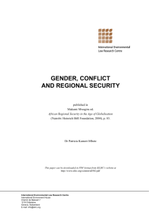 Gender, Conflict and Regional Security