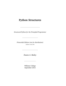 Python Structures - Williams College Computer Science