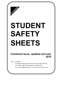Student Safety Sheets - CLEAPSS Science Home