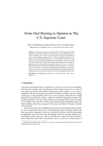 From Oral Hearing to Opinion in The US Supreme Court