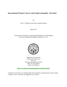 International Women's Soccer and Gender Inequality