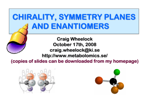 CHIRALITY, SYMMETRY PLANES AND ENANTIOMERS
